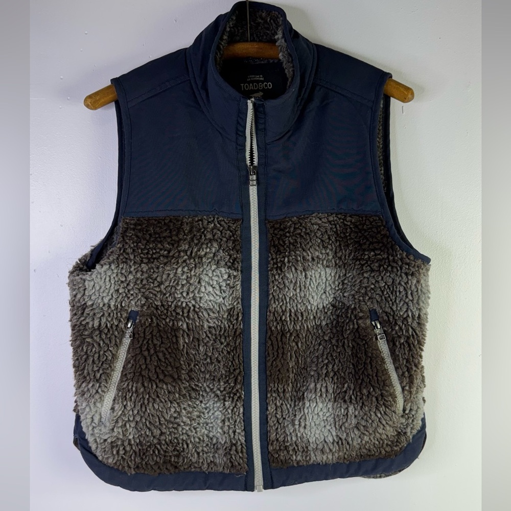 TOAD&CO sespe sherpa vest in light ash size large